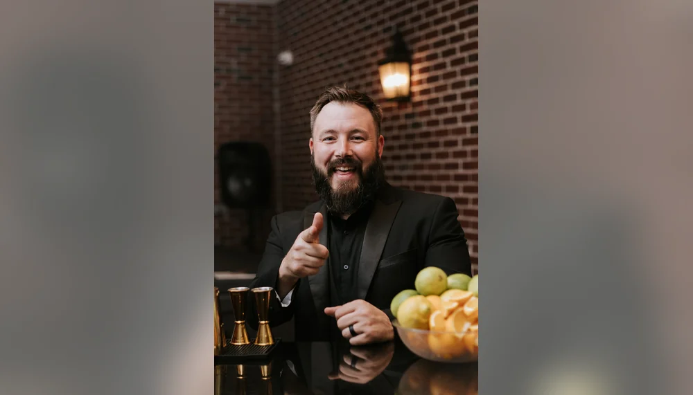 Chris Goodnoe at a corporate holiday event
